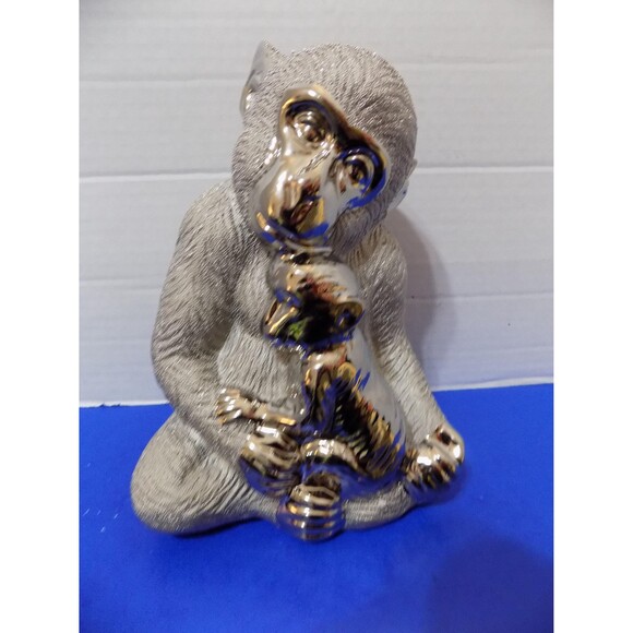 NEW Mother Monkey & Baby Figurines Statue Ape Chimp - Picture 4 of 7